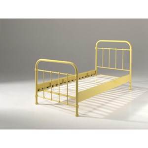 Vipack lit en métal new york jaune 9...