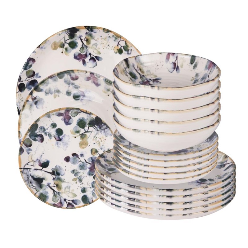 Lot d'assiettes garden 18 pièces