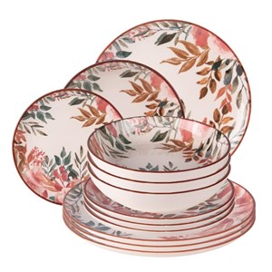 Lot d'assiettes 12 pièces pink flor