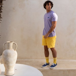 Short en velours jaune - l