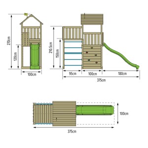 Aire jeux double plateforme