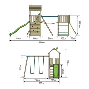 Aire jeux double plateforme