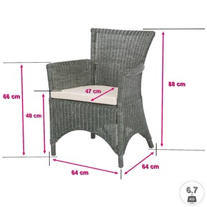 Fauteuil rosas olive en osier fitrit
