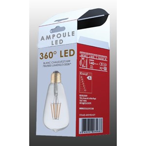 Ampoule lampe e27 led déco filaments dro