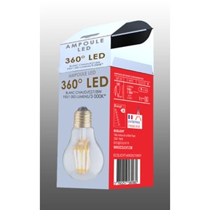 Ampoule lampe e27 led filaments droits 8