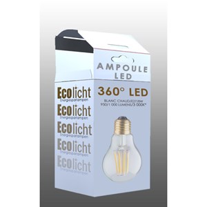 Ampoule lampe e27 led filaments droits 8