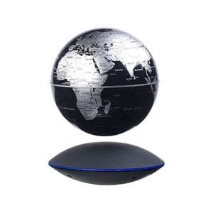 Globe noir-argent en lévitation geolite