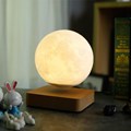 Globe Lune Lévitation 3D MOONFLIGHT - Base Bois Foncé - MagneticLand - Neuf