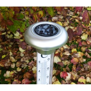 Thermomètre géant de jardin led solaire