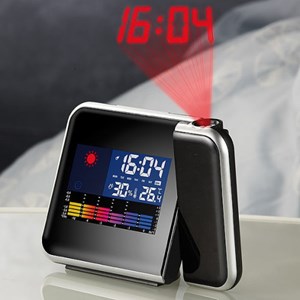 Réveil-projecteur station météo