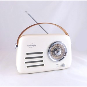 Radio vintage portative bluetooth beige
