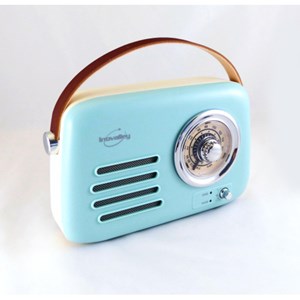Radio vintage portative bluetooth bleue