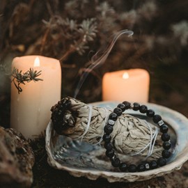 Bracelet en perle obsidienne pour homme