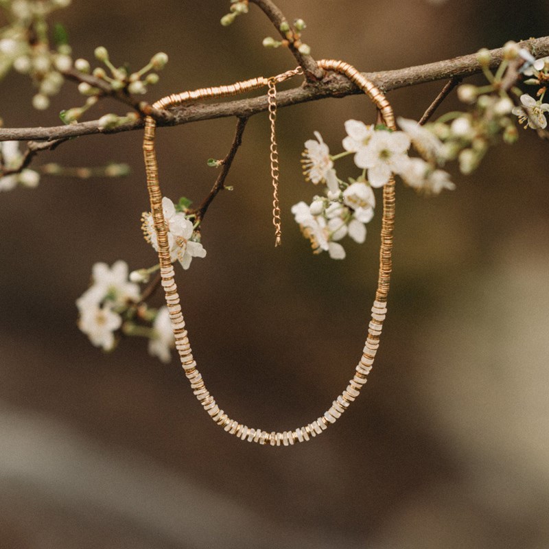 Lila in the sky - Collier ras de cou disque d'or