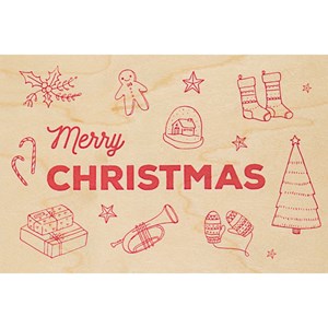 Carte postale bois christmas