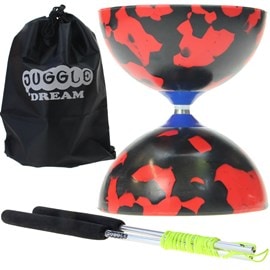 Kit diabolo jester noir et rouge + bague