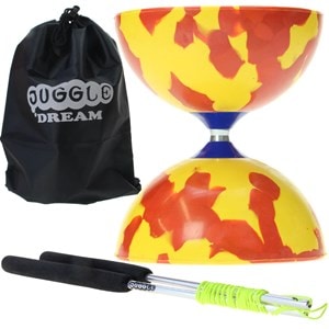 Kit diabolo jester rouge et jaune + bagu