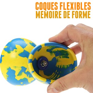 Kit diabolo jester bleu et jaune + bague