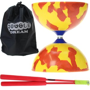 Kit diabolo jester rouge et jaune + bagu
