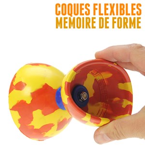 Kit diabolo jester rouge et jaune + bagu