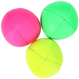 Lot de 3 balles molles uv rose jaune et