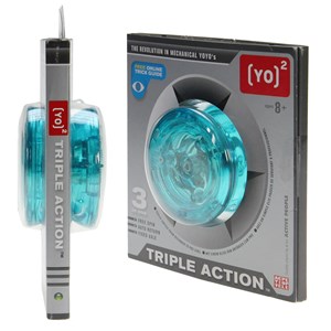 Yoyo triple action bleu translucide + sa