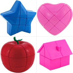 Rubiks cube : etoile bleu + coeur rose +