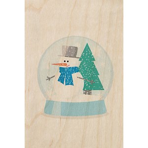 Carte postale bois snowman