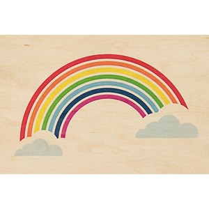 Carte postale bois rainbow