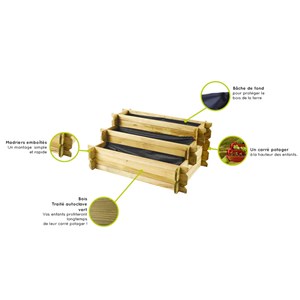 Carré potager en bois traité angelic