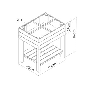 Carré potager sur pieds 80 x 60 x 87 cm