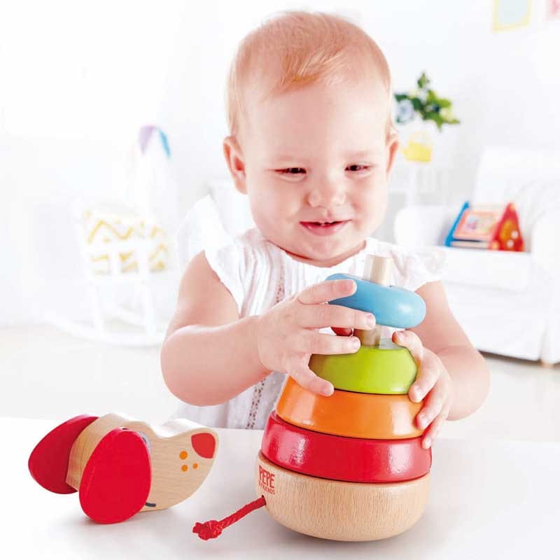 Jouet d'éveil bébé à empiler puppy (Hape) - Image 1