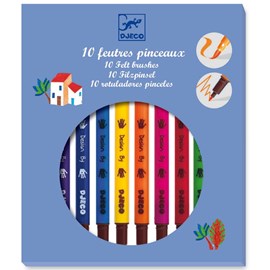 10 feutres pinceaux +6y les couleurs