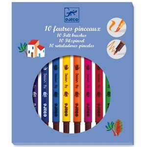 10 feutres pinceaux +6y les couleurs