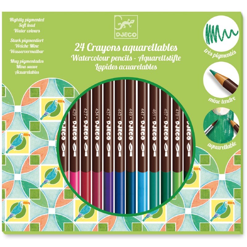 24 crayons aquarellables +6y les couleur