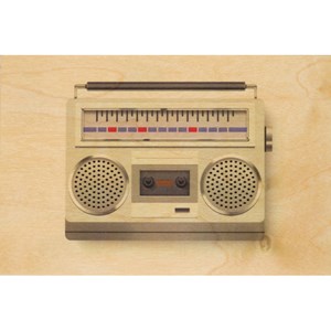 Carte postale bois ghetto blaster