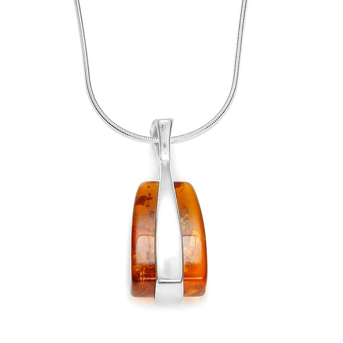 Pendentif Ambre Et Argent 925 Nature Decouvertes