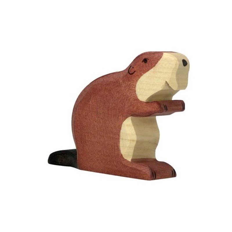 Figurine holztiger castor 10 cm