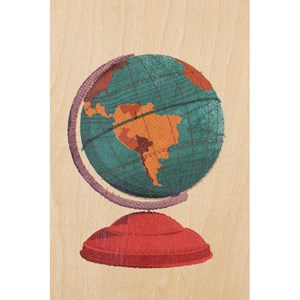 Carte postale bois globe