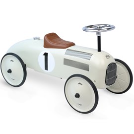 Porteur voiture en métal blanc crème