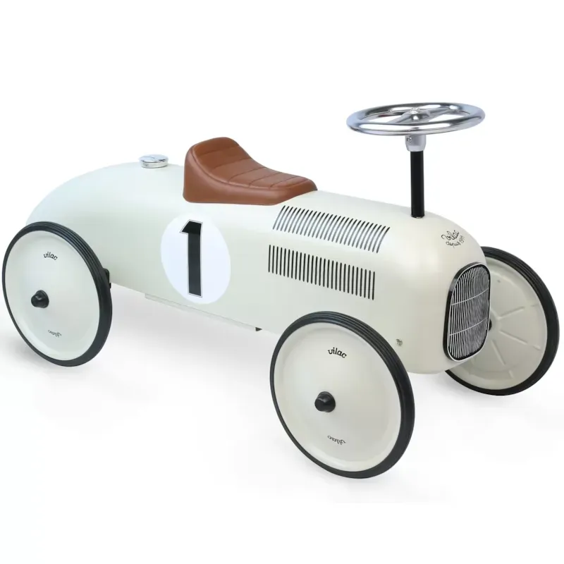 Porteur voiture en métal blanc crème (Vilac) - Image 1