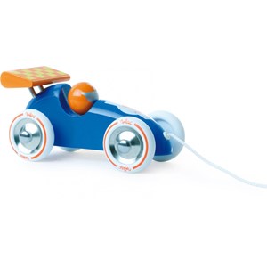 Voiture de course bleue et orange