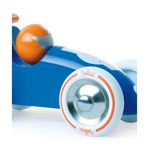 Voiture de course bleue et orange