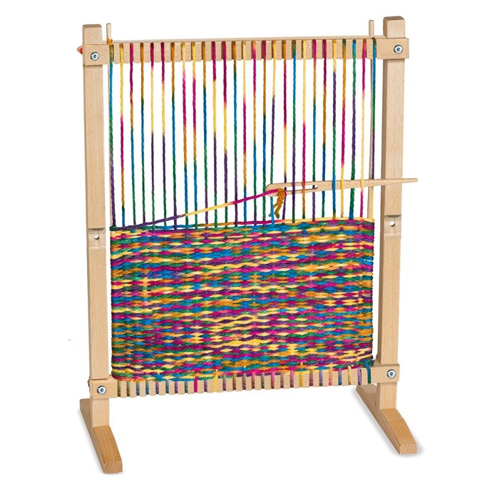 Métier à Tisser Pour Enfants - Cadre En Bois 25x28 Cm - Avec Laine Colorée Et Outils - DIY à Partir De 6 Ans