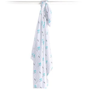 Lange mousseline - aqua hippo