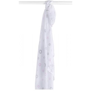 Lange mousseline - cercles roses