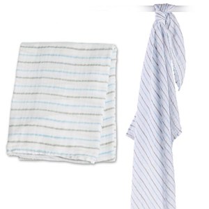 Lange mousseline - rayures bleues