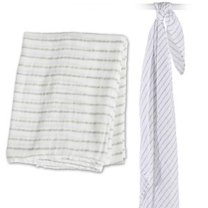 Lange mousseline - rayures grises