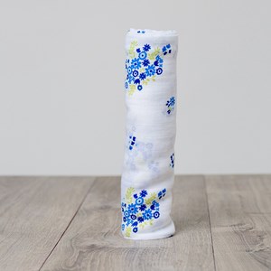 Lange mousseline - bouquet bleu vintage