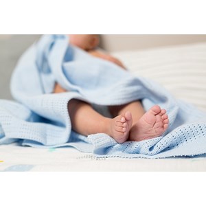 Couverture tricot de coton - bleu